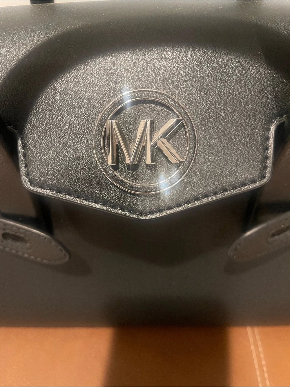 Michael Kors Black Leather Structured Satchel